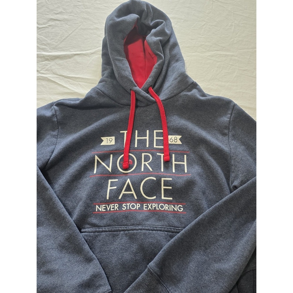 The North Face Pullover Hoodie Mens Large Blue Graphic Fleece Sweatshirt EUC - Picture 2 of 5